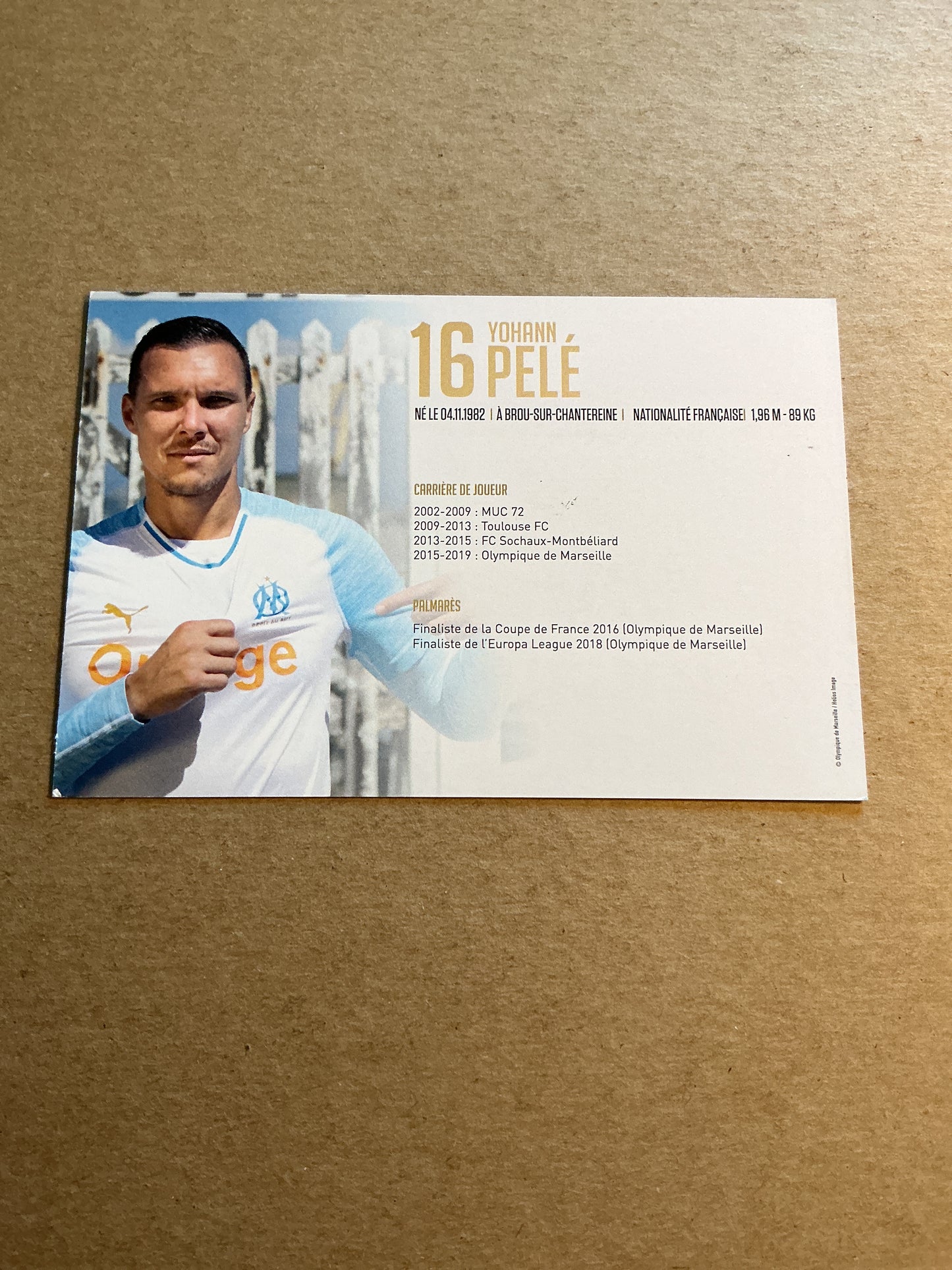 Yohan Pele, France 🇫🇷 Olympique Marseille 2018/19 hand signed