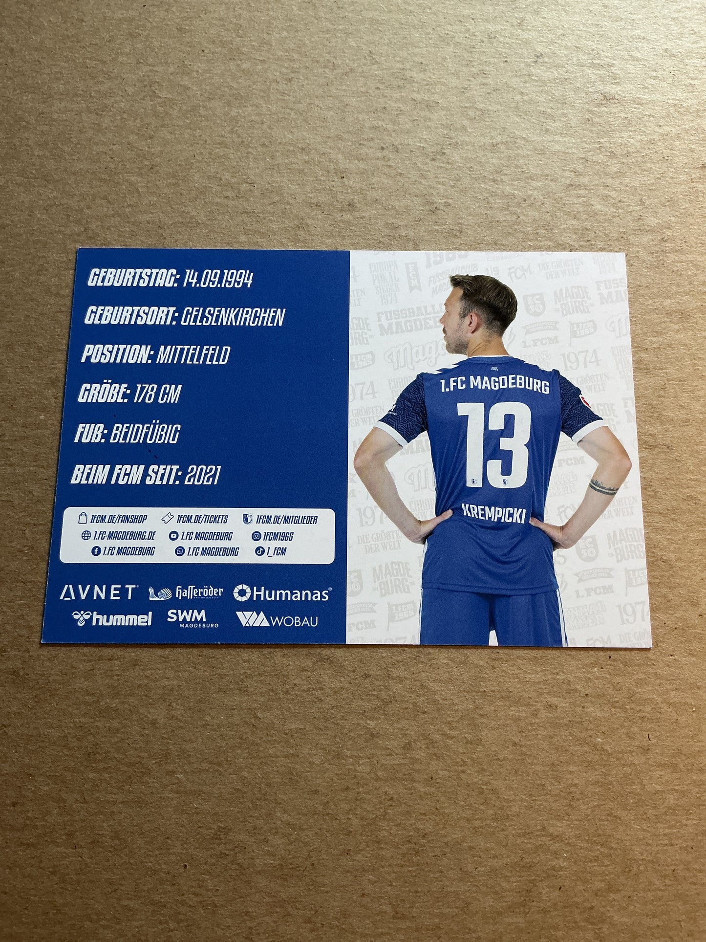 Connor Krempicki, Germany 🇩🇪 1.FC Magdeburg 2024/25 hand signed