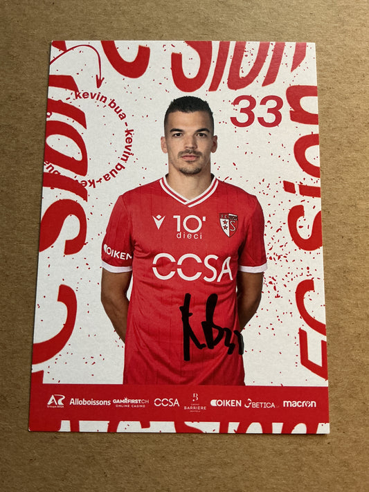 Kevin Bua, Switzerland 🇨🇭 FC Sion 2023/24 hand signed