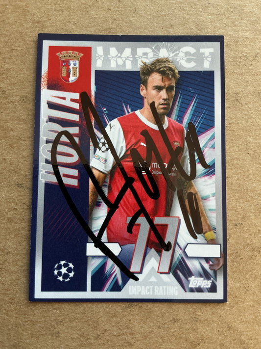 André Horta, Portugal 🇵🇹 SC Braga 2023/24 Topps hand signed
