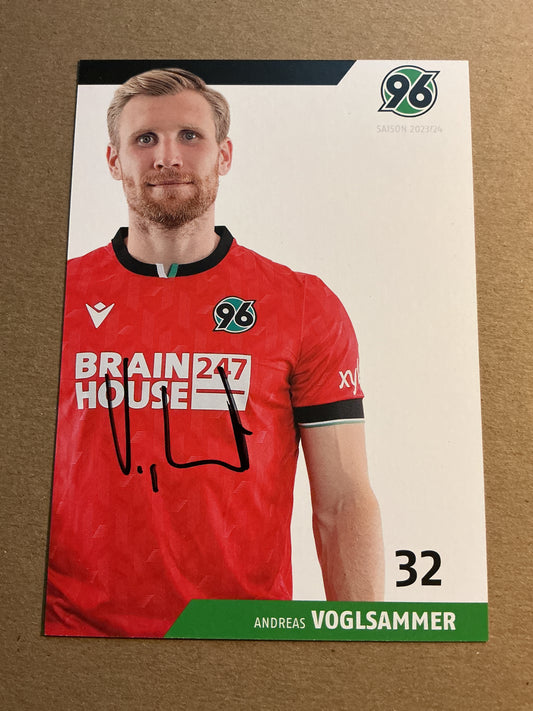 Andreas Voglsammer, Germany 🇩🇪 Hannover 96 2023/24 hand signed