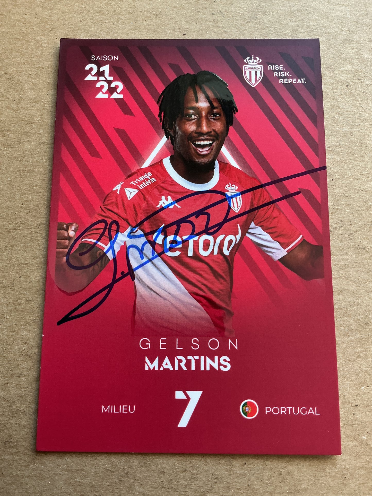 Gelson Martins, Portugal 🇵🇹 AS Monaco 2021/22 hand signed