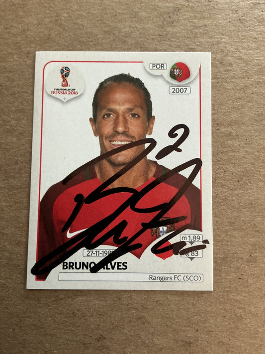 Bruno Alves, Portugal 🇵🇹 FIFA World Cup 2018 Panini hand signed