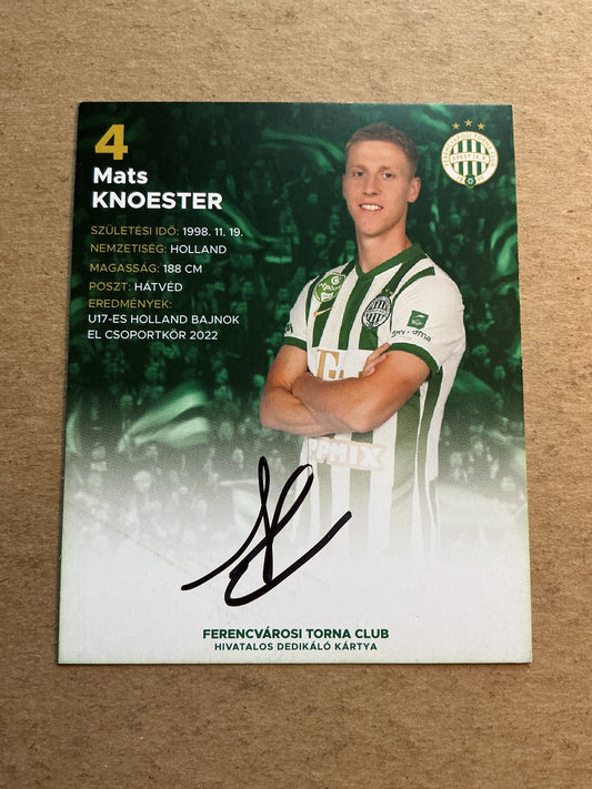 Mats Knoester, Netherlands 🇳🇱 Ferencváros 2022/23 hand signed