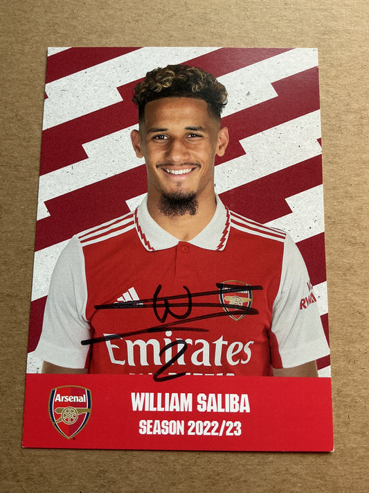 William Saliba, France 🇫🇷 Arsenal FC 2022/23 hand signed