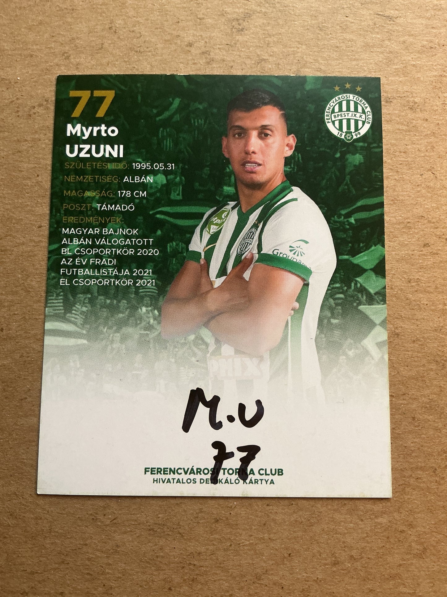Myrto Uzuni, Albania 🇦🇱 Ferencvaros TC 2021/22 hand signed