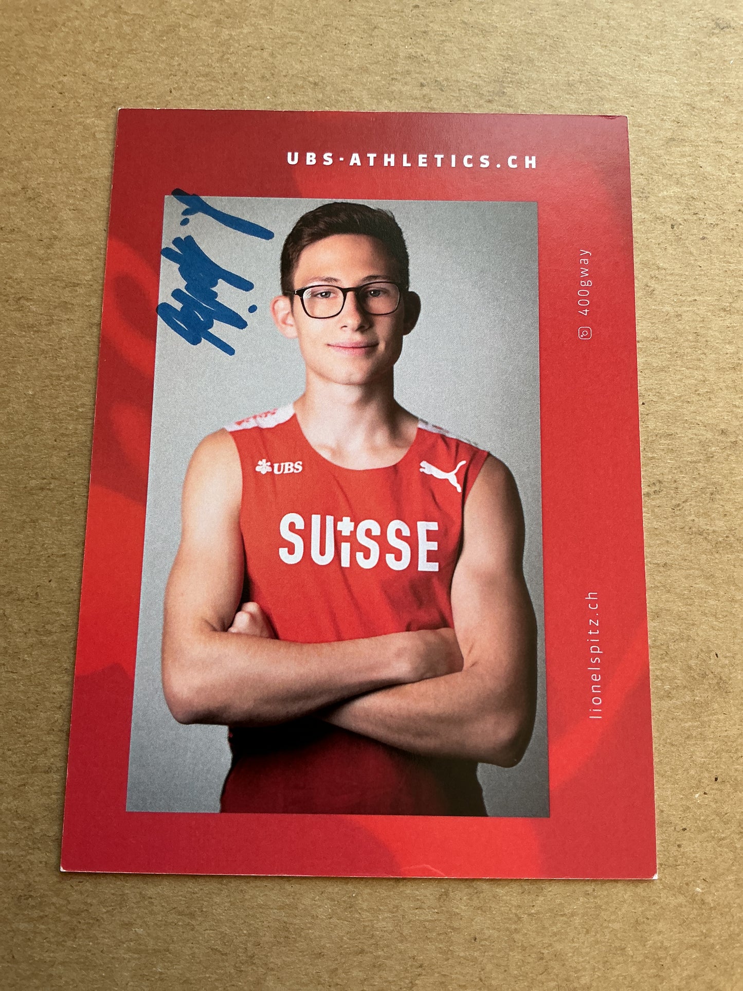 Lionel Spitz, Switzerland 🇨🇭 Athletics Summer Olympics 2024 hand signed