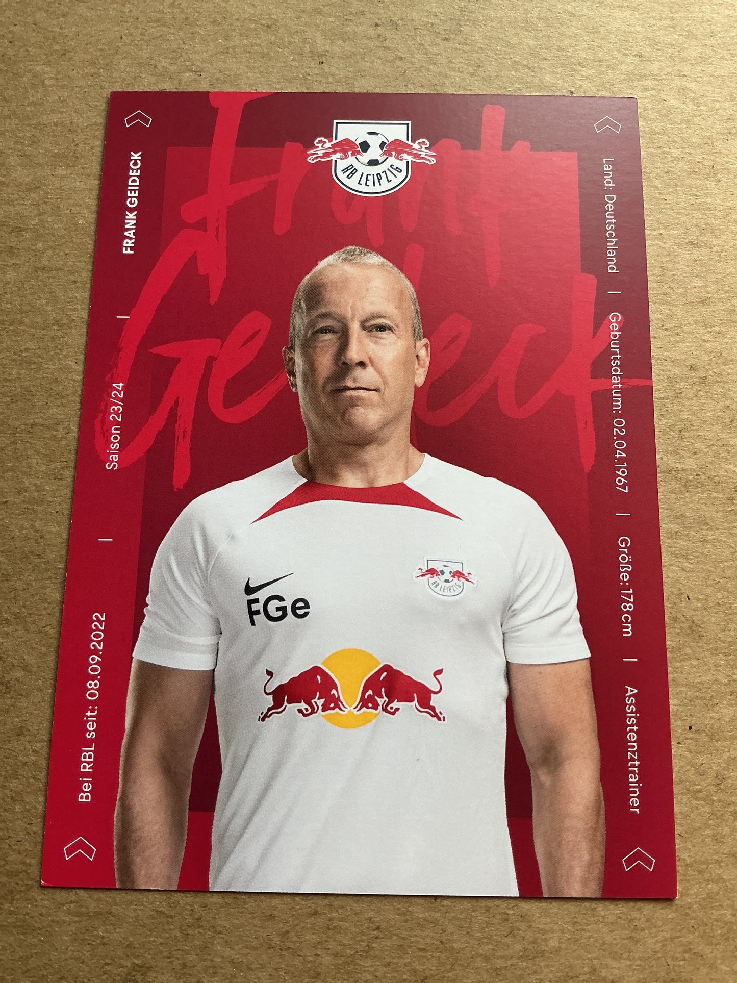 Frank Geideck, Germany 🇩🇪 RB Leipzig 2023/24 hand signed