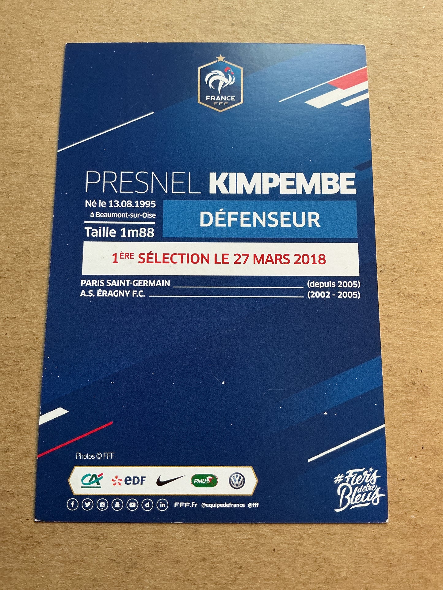 Presnel Kimpembe, France 🇫🇷 FIFA World Cup 2018 hand signed