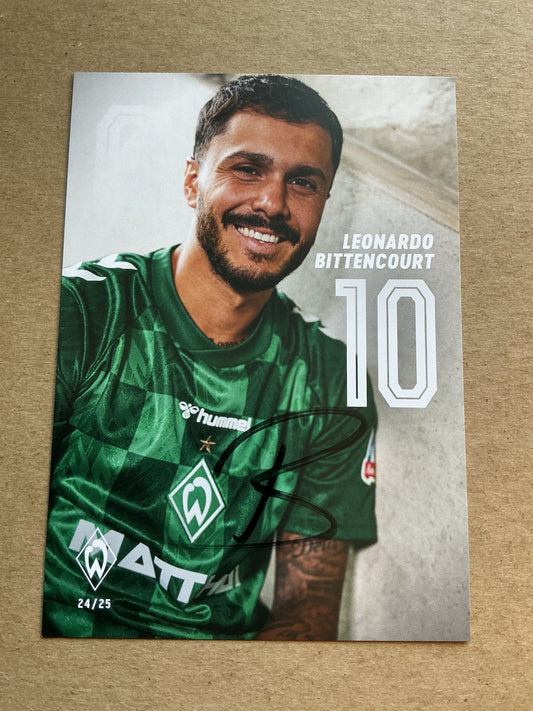 Leonardo Bittencourt, Germany 🇩🇪 SV Werder Bremen 2024/25 hand signed