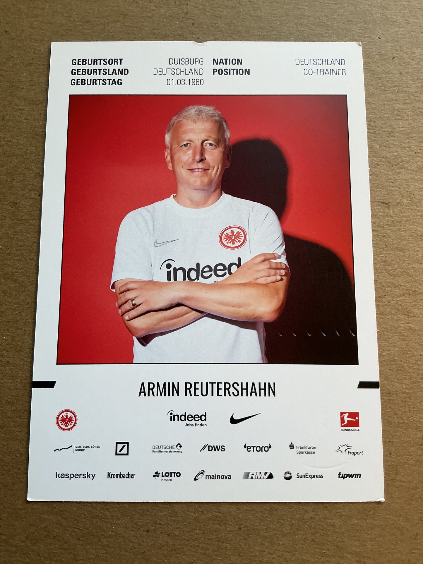 Armin Reutershahn, Germany 🇩🇪 Eintracht Frankfurt 2019/20 hand signed