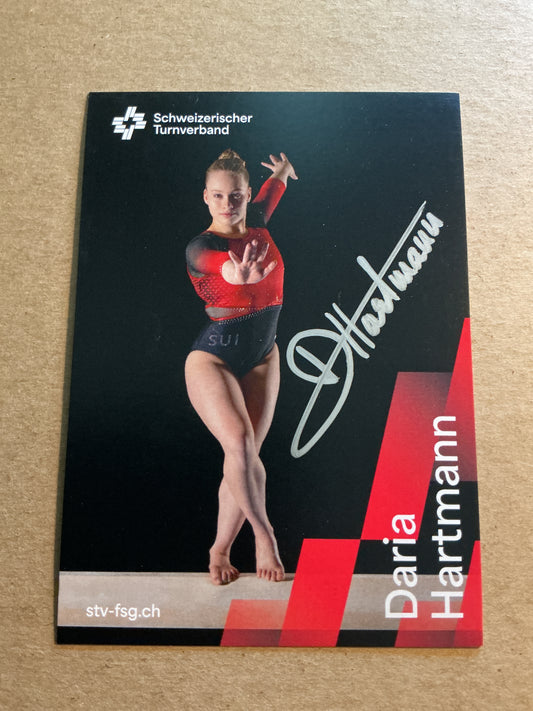 Daria Hartmann, Switzerland 🇨🇭 Gymnastics Sports 2025 hand signed