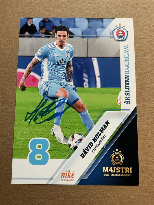 Dávid Holman, Hungary 🇭🇺 ŠK Slovan Bratislava 2022/23 hand signed