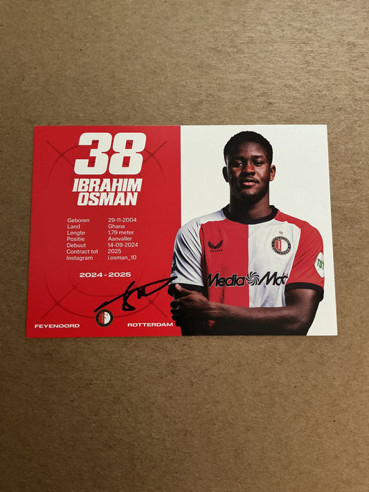 Ibrahim Osman, Ghana 🇬🇭 Feyenoord Rotterdam 2024/25 hand signed