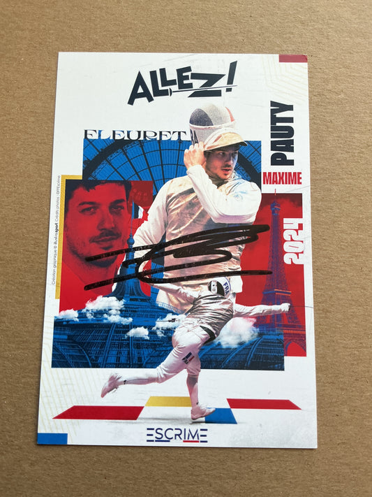 Maxime Pauty, France 🇫🇷 Fencing Summer Olympics 2024 hand signed
