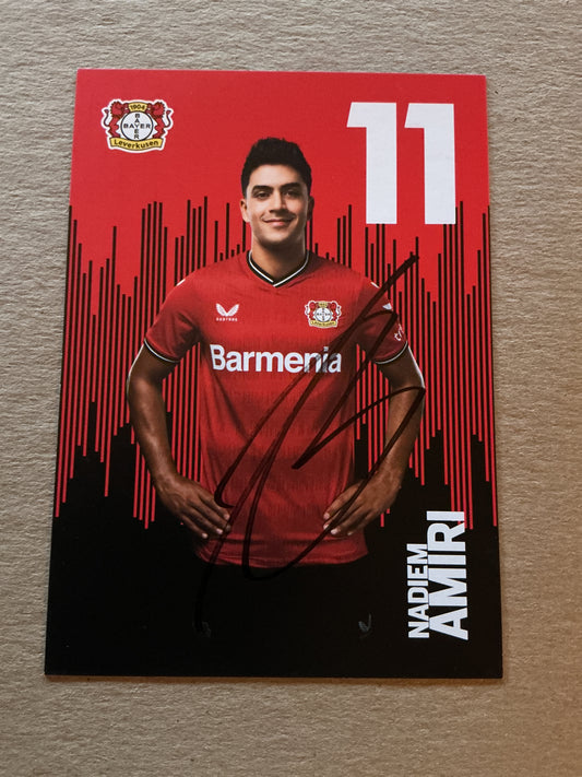 Nadiem Amiri, Germany 🇩🇪 Bayer 04 Leverkusen 2022/23 hand signed