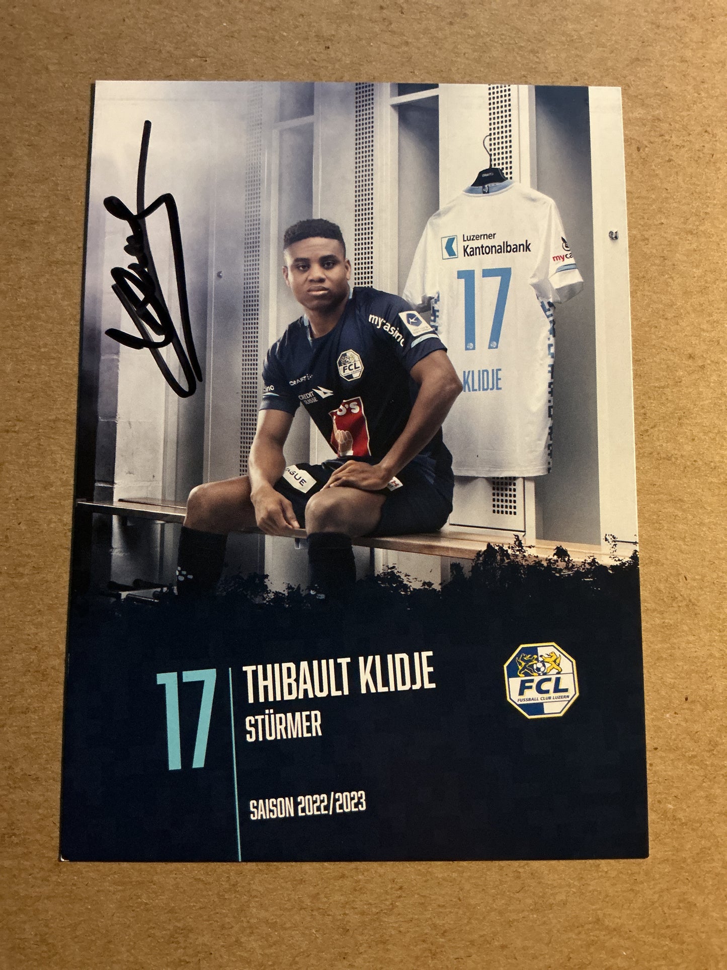 Thibault Klidje, Togo 🇹🇬 FC Luzern 2022/23 hand signed