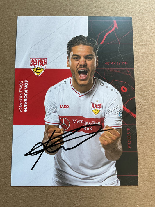 Konstantinos Mavropanos, Greece 🇬🇷 VfB Stuttgart 2020/21 hand signed