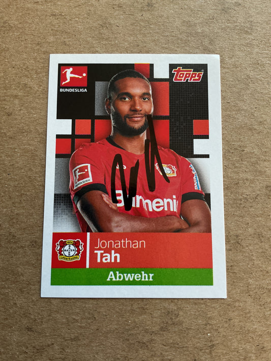 Jonathan Tah, Germany 🇩🇪 Bayer Leverkusen 2019/20 Topps hand signed