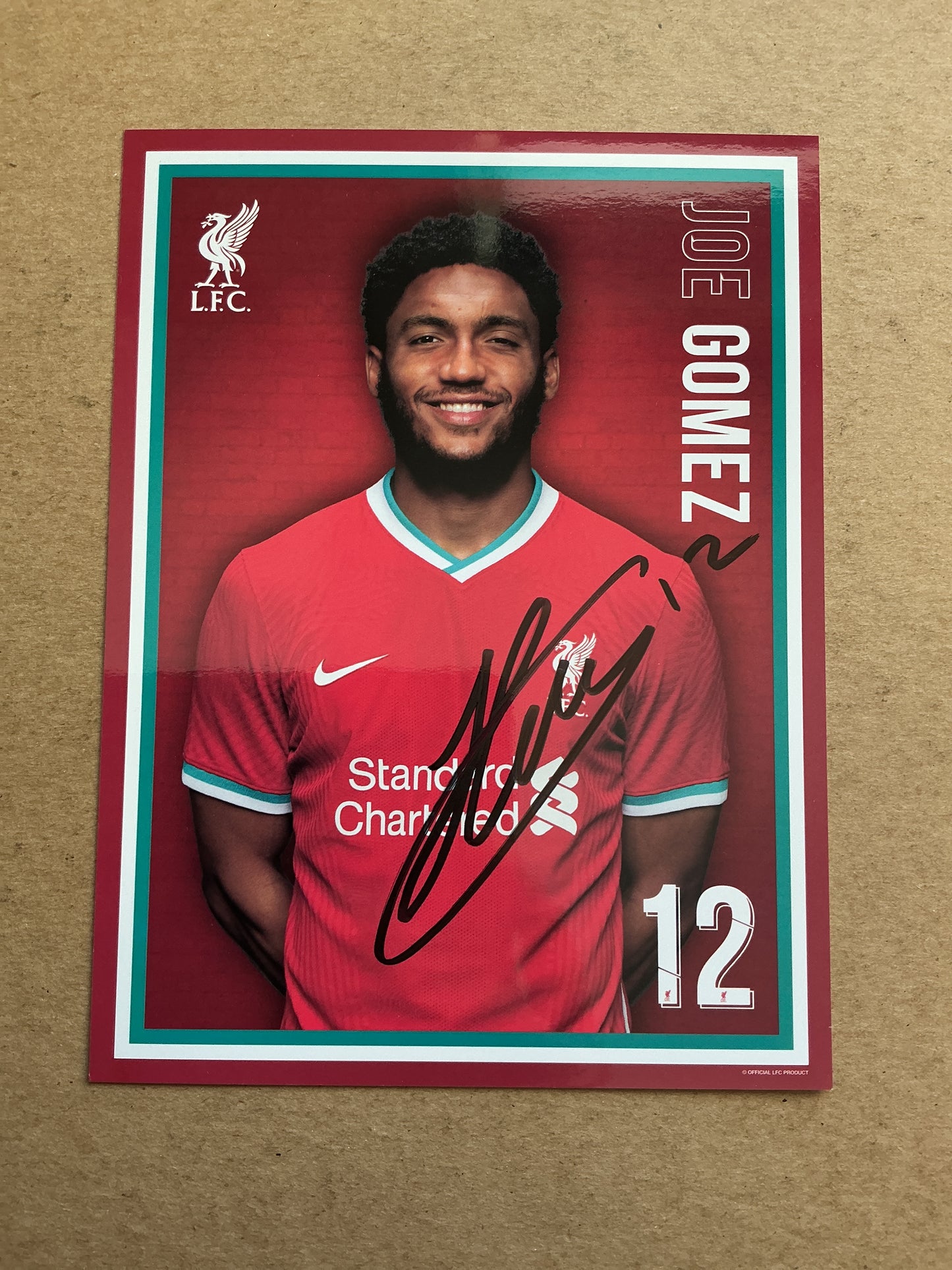 Joe Gomez, England 🏴󠁧󠁢󠁥󠁮󠁧󠁿 Liverpool FC 2020/21 hand signed
