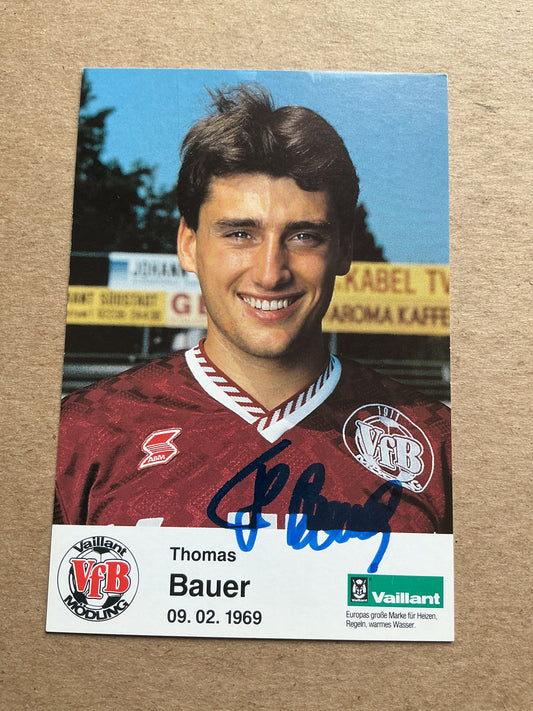 Thomas Bauer, Austria 🇦🇹 VfB Mödling 1992/93 hand signed