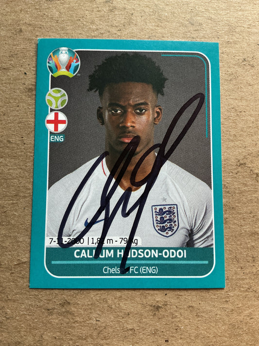 Callum Hudson-Odoi, England 🏴󠁧󠁢󠁥󠁮󠁧󠁿 UEFA Euro 2020 Panini hand signed