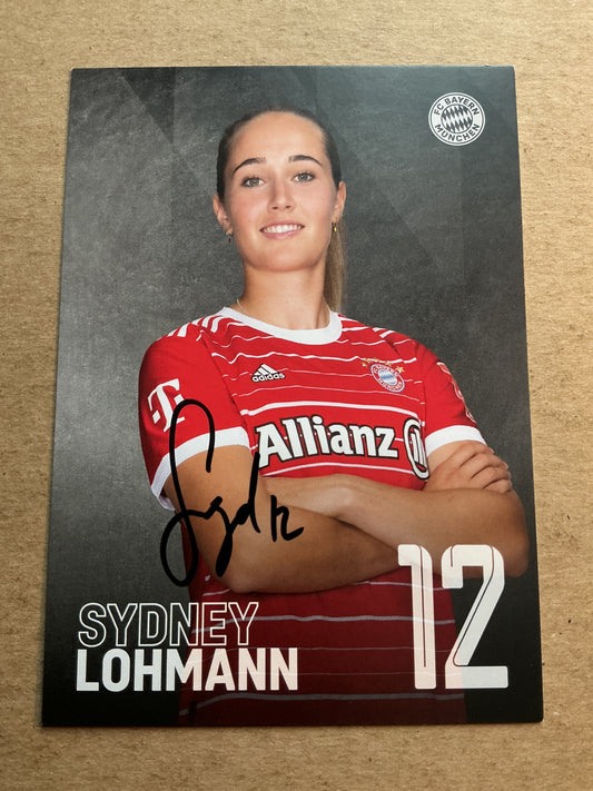 Sydney Lohmann, Germany 🇩🇪 FC Bayern München 2022/23 hand signed