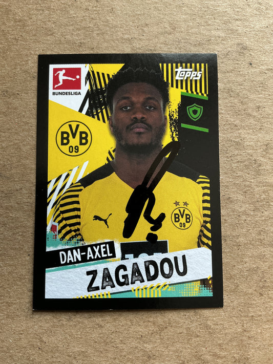 Dan-Axel Zagadou, France 🇫🇷 Borussia Dortmund 2021/22 Topps hand signed