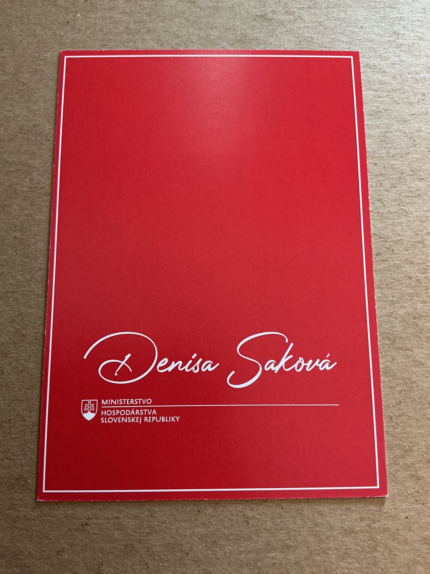 Denisa Sakova, Slovakia 🇸🇰 Minister of Economy 2025 hand signed