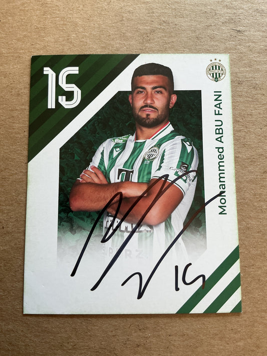 Mohammed Abu Fani, Israel 🇮🇱 Ferencvaros TC 2024/25 hand signed
