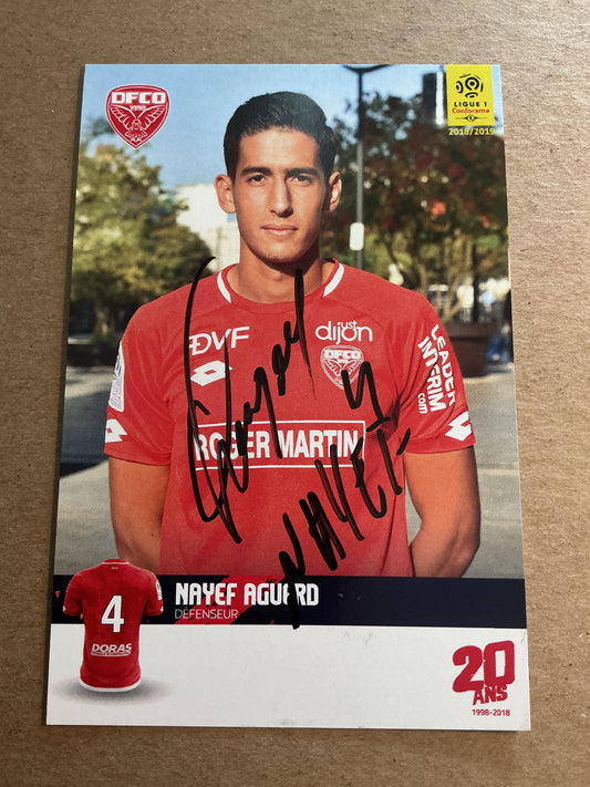 Nayef Aguerd, Morocco 🇲🇦 Dijon FCO 2018/19 hand signed