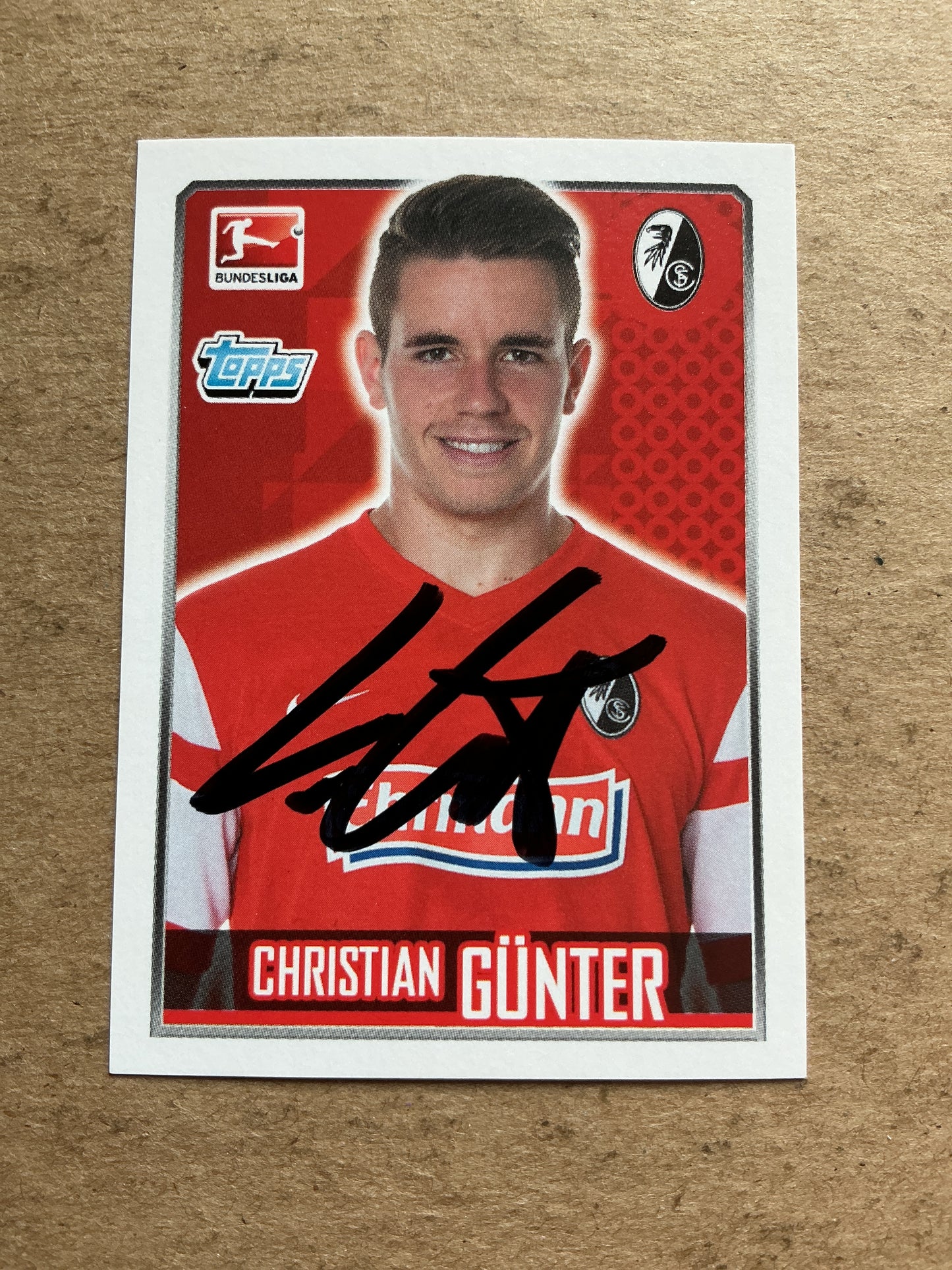 Christian Günter, Germany 🇩🇪 SC Freiburg 2014/15 Topps hand signed