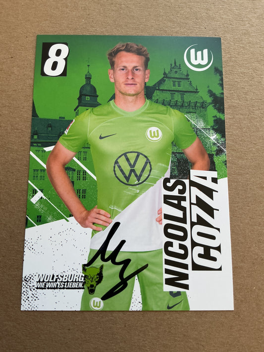 Nicolas Cozza, France 🇫🇷 VfL Wolfsburg 2023/24 hand signed