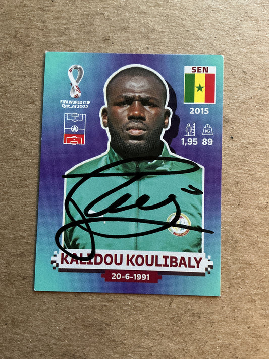 Kalidou Koulibaly, Senegal 🇸🇳 FIFA World Cup 2022 Panini hand signed