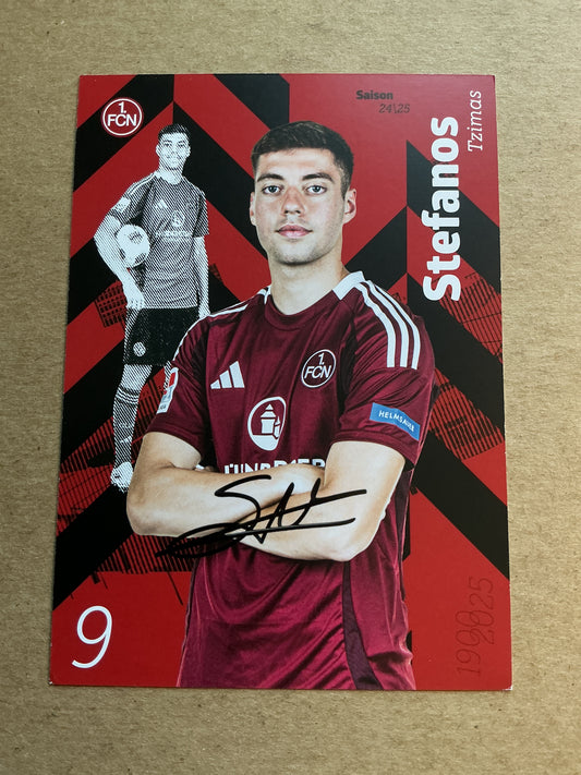 Stefanos Tzimas, Greece 🇬🇷 1.FC Nürnberg 2024/25 hand signed