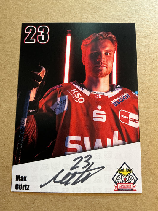 Max Görtz, Sweden 🇸🇪 Fishtown Pinguins 2024/25 hand signed