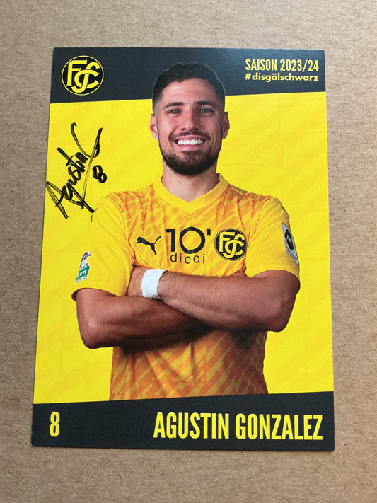 Agustin Gonzalez, Uruguay 🇺🇾 FC Schaffhausen 2023/24 hand signed