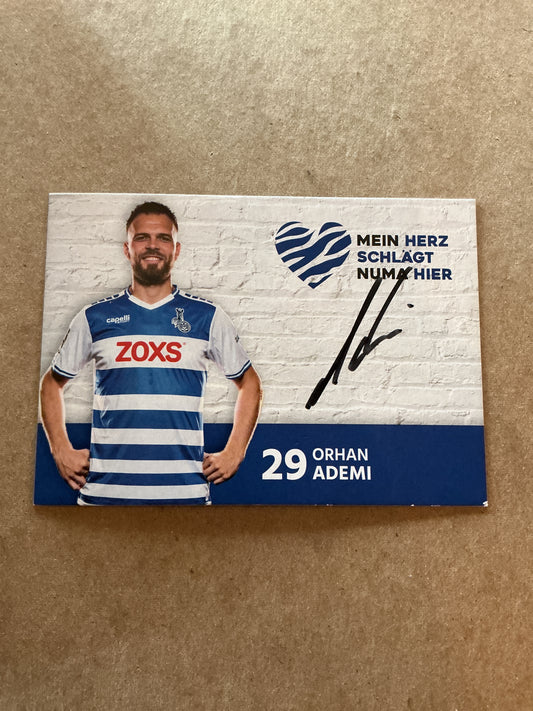 Orhan Ademi, Switzerland 🇨🇭 MSV Duisburg 2021/22 hand signed