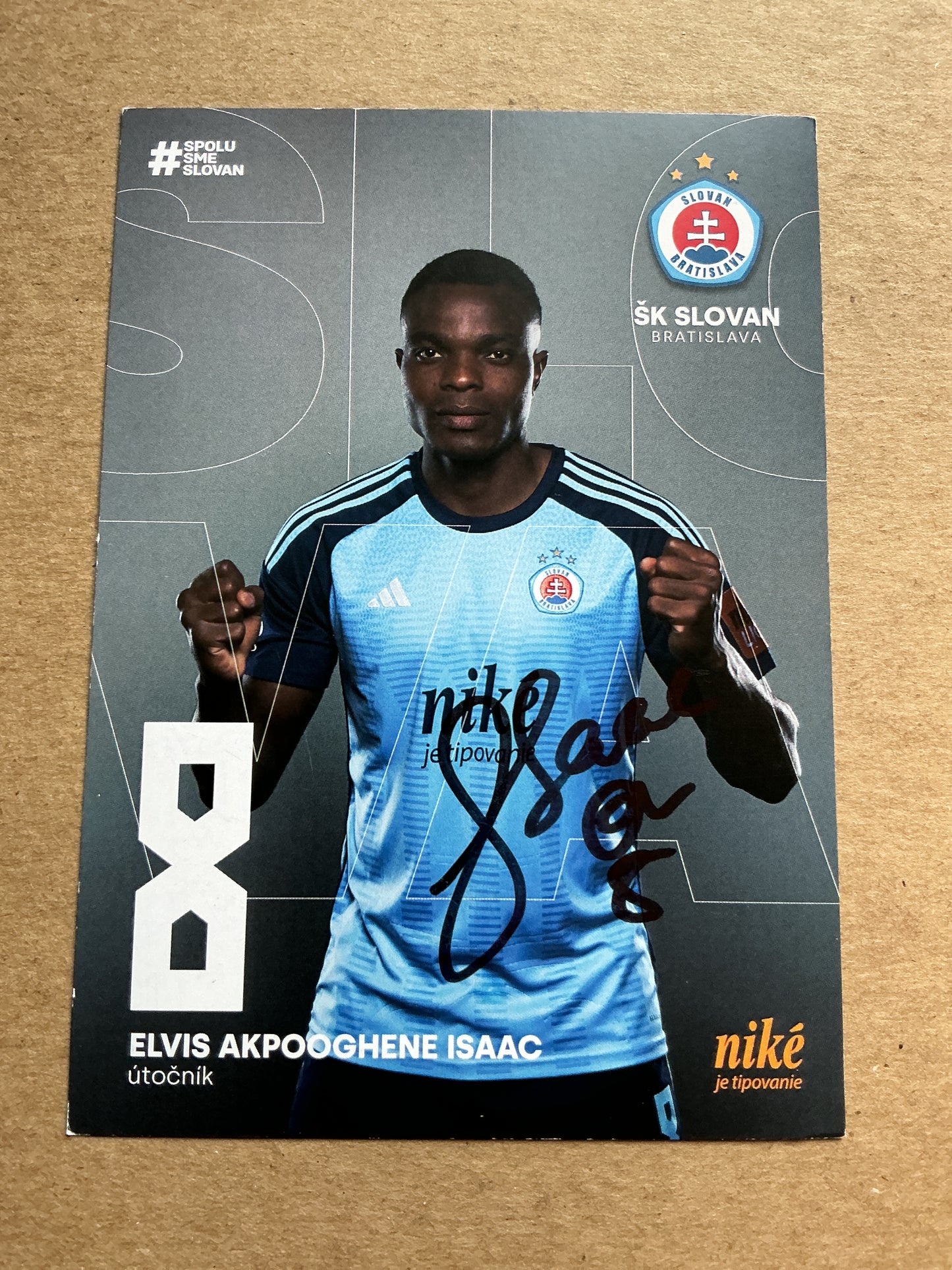 Elvis Isaac, Nigeria 🇳🇬 SK Slovan Bratislava 2024/25 hand signed