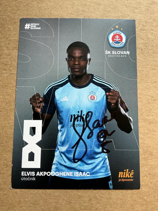 Elvis Isaac, Nigeria 🇳🇬 SK Slovan Bratislava 2024/25 hand signed