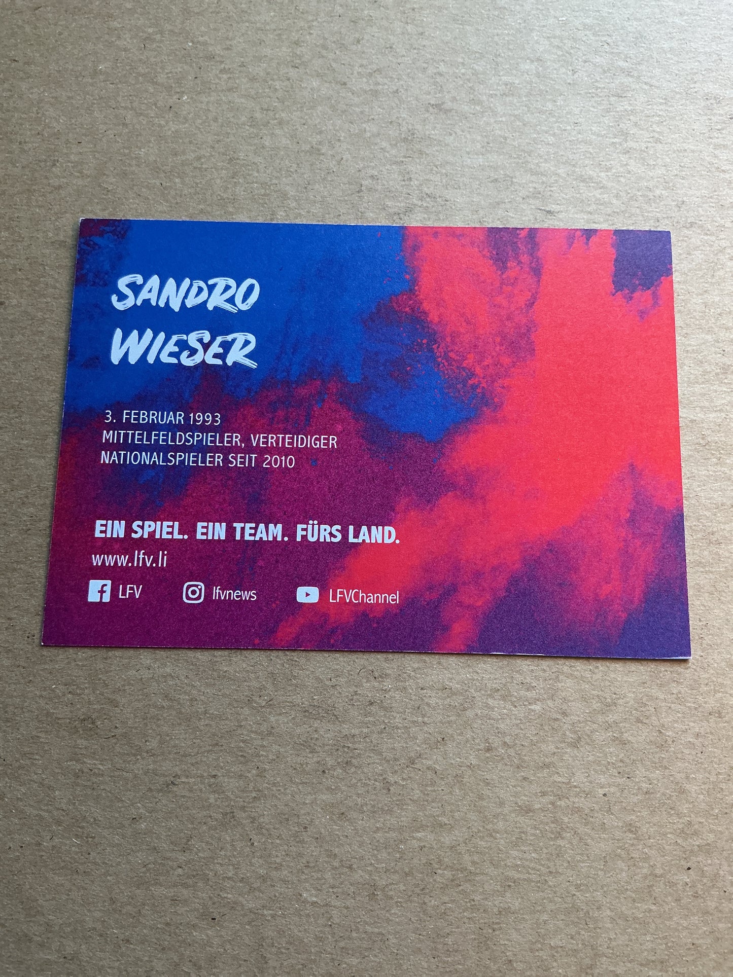 Sandro Wieser, Liechtenstein 🇱🇮 2025 hand signed