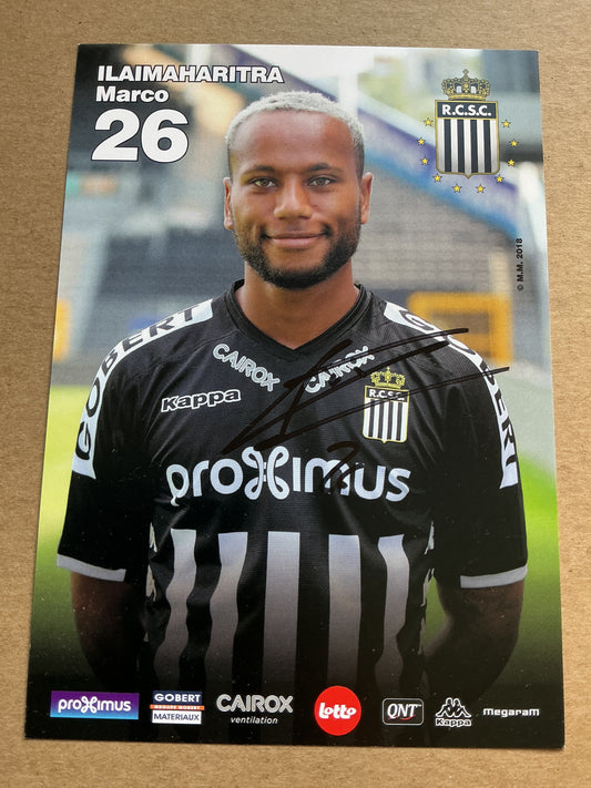 Marco Ilaimaharitra, Madagaskar 🇲🇬 Sporting Charleroi 2018/19 hand signed