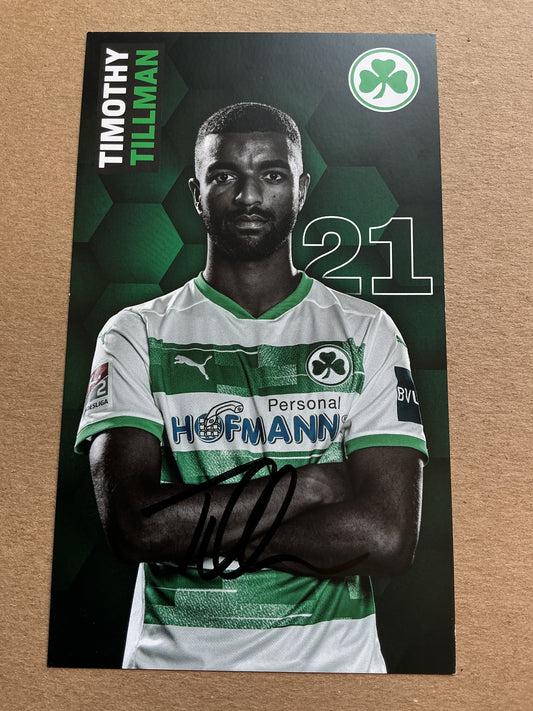 Timothy Tillman, Germany 🇩🇪 SpVgg Greuther Fürth 2020/21 hand signed