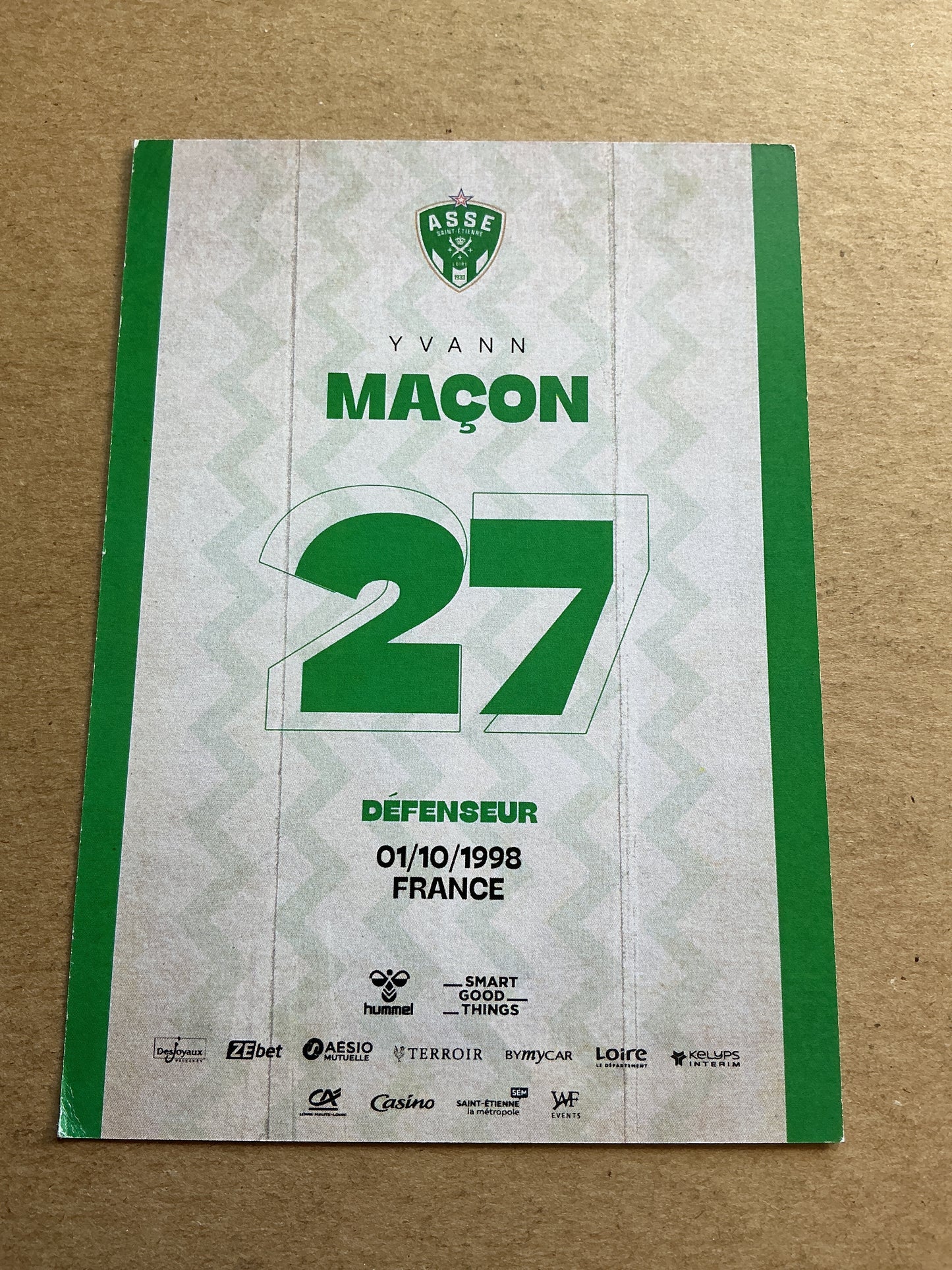 Yvann Macon, France 🇫🇷 AS Saint-Etienne 2023/24 hand signed