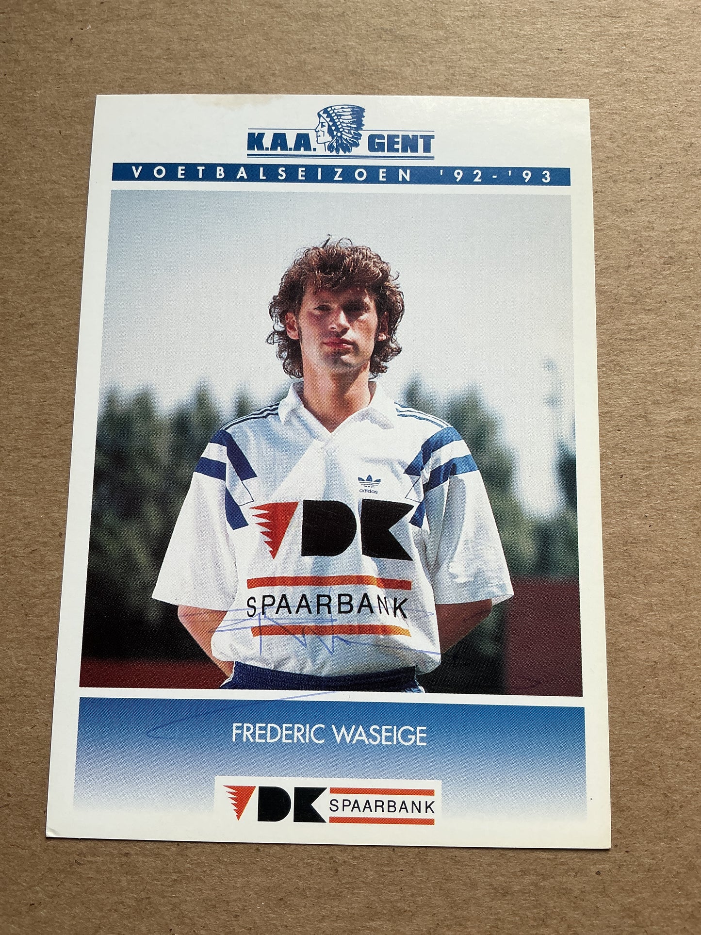 Frederic Waseige, Belgium 🇧🇪 KAA Gent 1992/93 hand signed