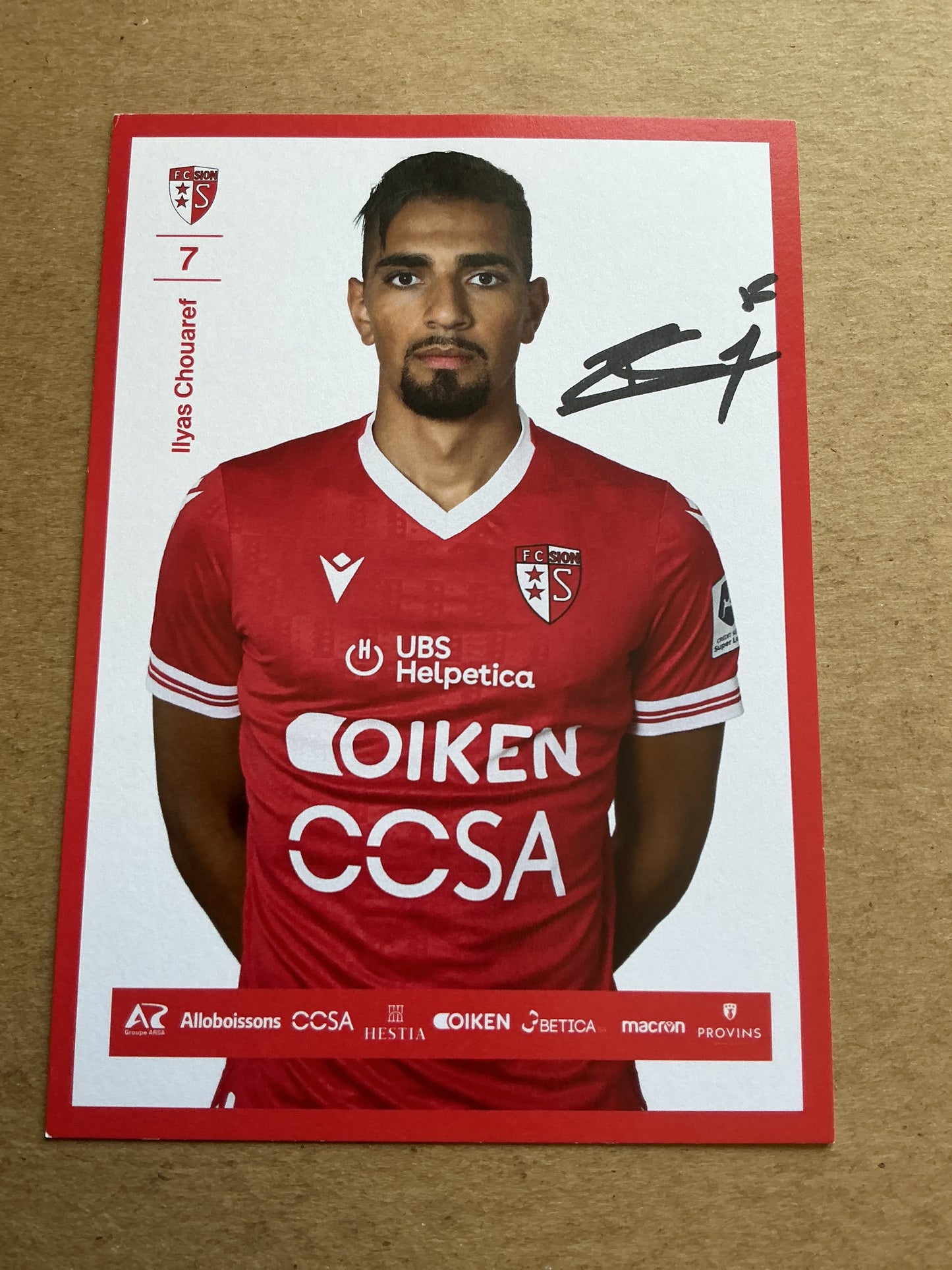 Ilyas Chouaref, Malta 🇲🇹 FC Sion 2024/25 hand signed