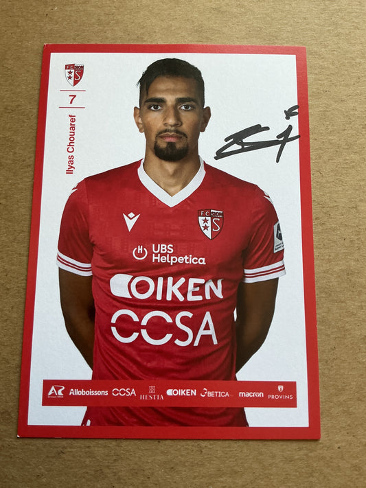 Ilyas Chouaref, Malta 🇲🇹 FC Sion 2024/25 hand signed