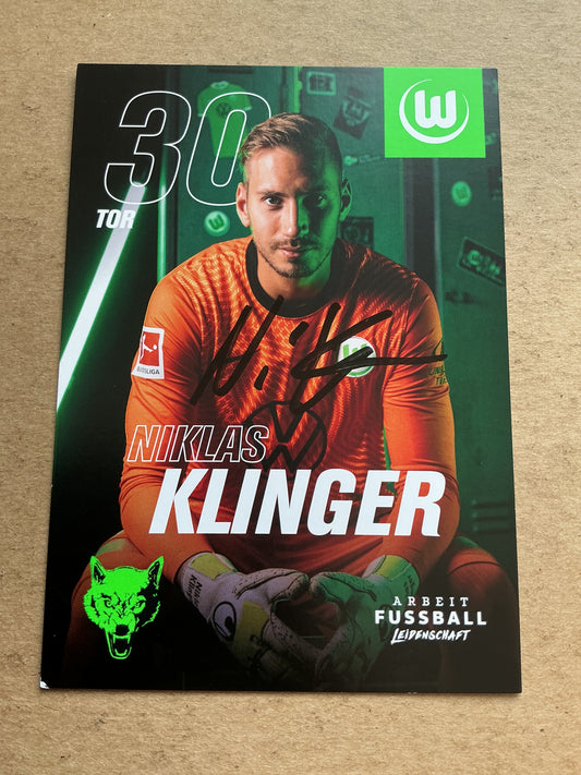 Niklas Klinger, Germany 🇩🇪 VfL Wolfsburg 2021/22 hand signed