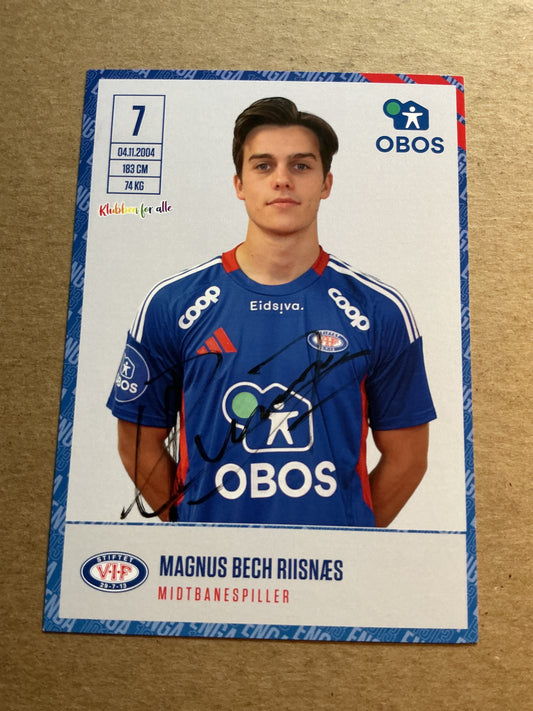 Magnus Bech Riisnæs, Norway 🇳🇴 Vålerenga Fotball 2024/25 hand signed