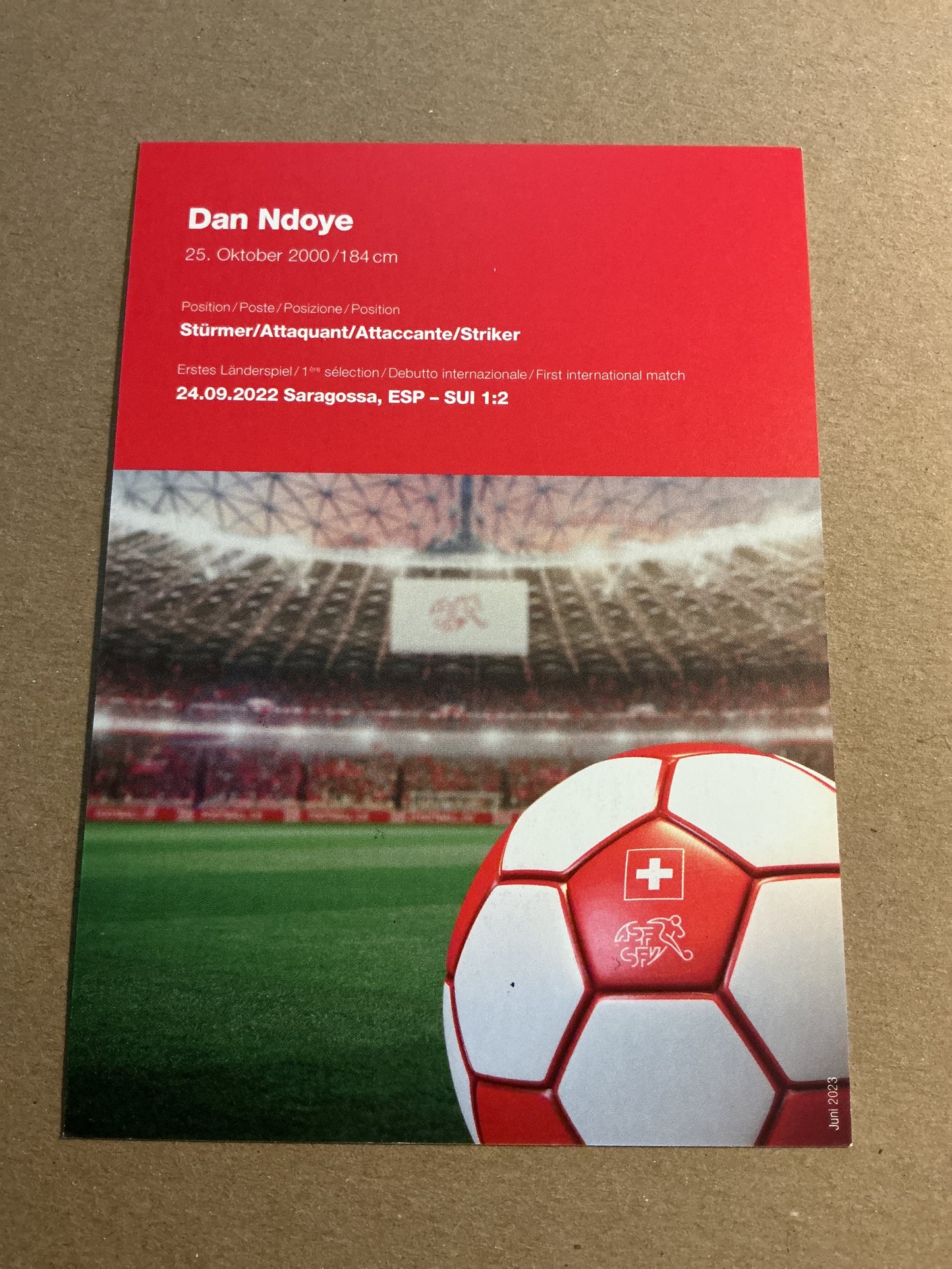 Dan Ndoye, Switzerland 🇨🇭FIFA World Cup 2022  hand signed